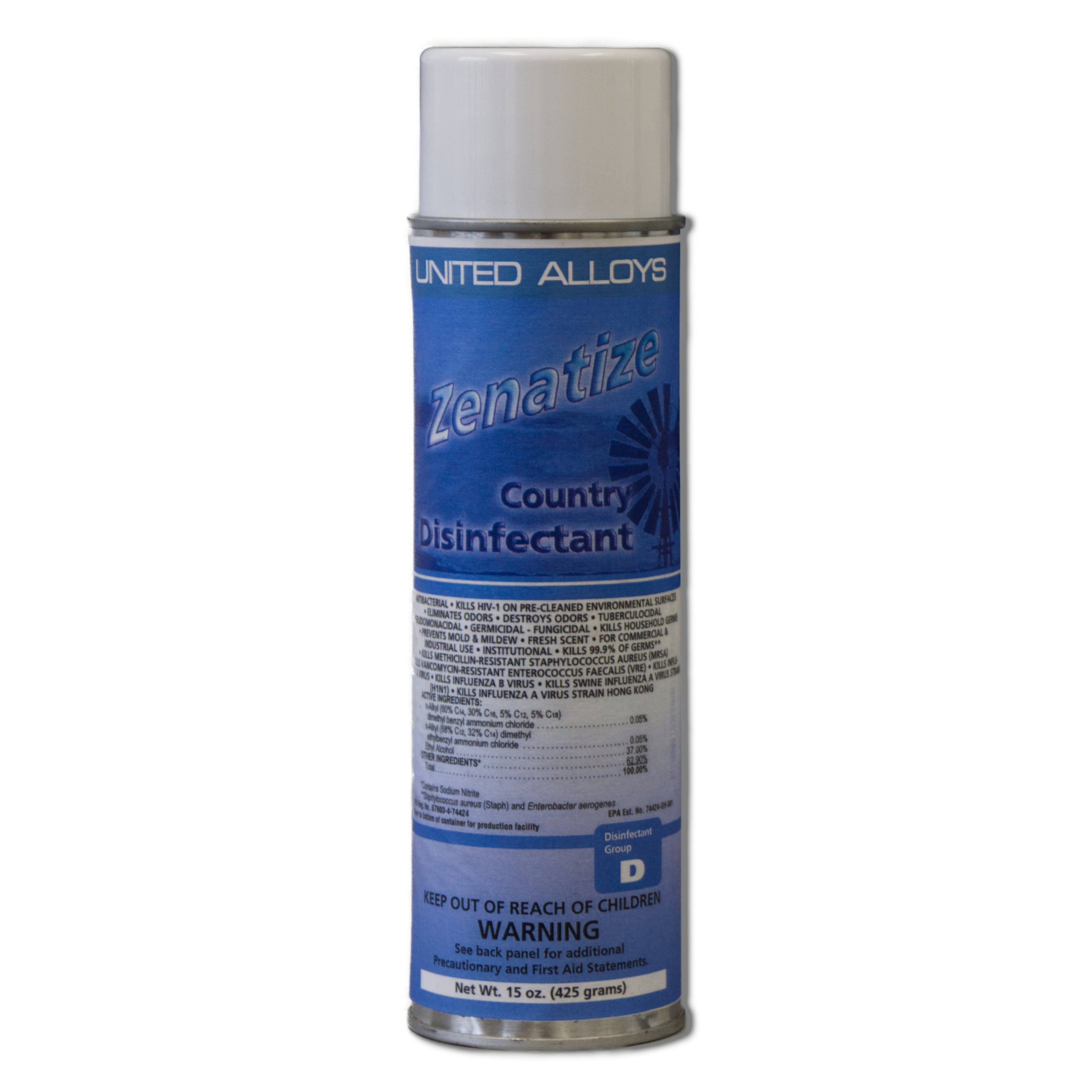 Zenatize Powerful 7-Day Disinfectant & Odor Eliminator for High-Risk Environments 15oz Can